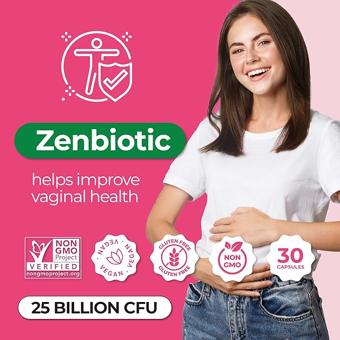 ZENZSUAL Zenbiotic Probiotics Support for Women – 25 Billion CFU Vaginal Health &amp pH Balance Support Odor &amp Yeast Control Gut &amp Digestive Health Urinary Comfort Hormone Balance 30 Ve