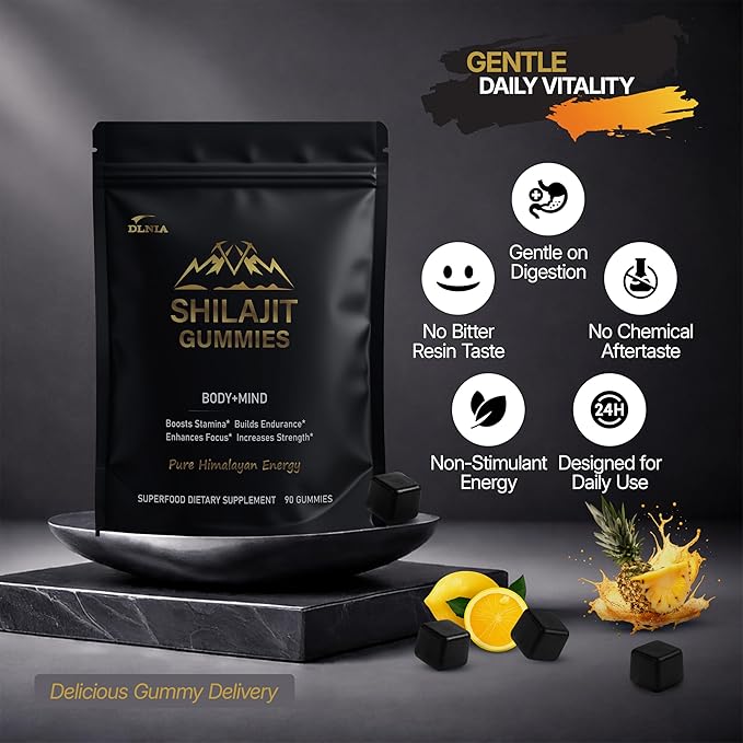 13-in-1 Shilajit Gummies with KSM-66® Ashwagandha | 4000 mg Himalayan Shilajit Extract (20:1) Choline &amp Botanicals | Sugar-Free Vegan | Energy Focus &amp Daily Vitality Support for Men &amp W