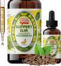 Slippery Elm Liquid Drops Marshmallow Root Slippery Elm Bark Tincture with DGL Licorice Extract Digestive Health Soothing Throat Support &amp Stomach Comfort Vegan 60ML