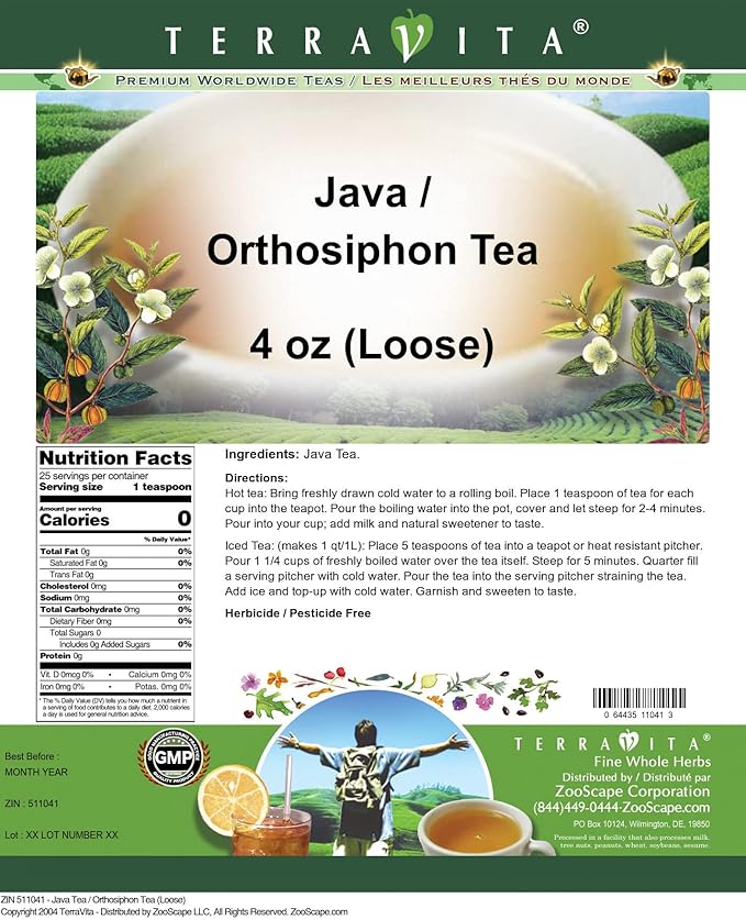 Java Tea/Orthosiphon Tea (Loose) (4 oz ZIN: 511041) - 3 Pack