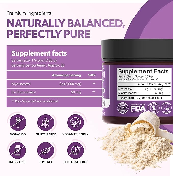 Intimate Rose Inositol Supplement for Women Powder - Myo-inositol &amp D-Chiro Inositol Powder - Hormonal Balance &amp Healthy Ovarian Function Support for Women - Ideal 40:1 Ratio - Made in USA