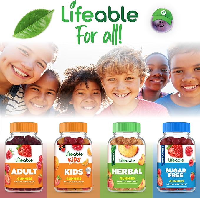 Lifeable Prebiotic Fiber Gummies for Kids | Kids Fiber Gummies 5g | Great Tasting Fiber Supplements for Kids | Prebiotic Gummies for Digestive Health | Fiber Gummy for Kids Children | 90 Gummies