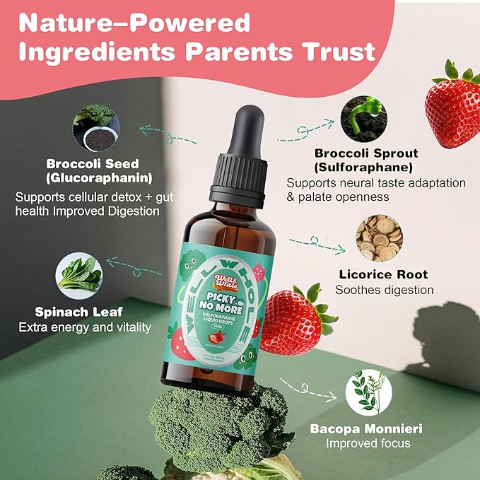 Well&ampWhole Grass Fed Beef Liver Gummies and Sulforaphane Supplement for Kids