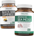 Black Seed Oil Gummies &amp Sea Moss (1-Month Supply) - Mineral-Rich Duo - Black Seed Oil Gummies Ginger Ale Flavor Cold-Pressed Nigella Sativa &amp Advanced Organic Irish Sea Moss with BioPerine (6