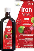 hübner Hubner Iron Vital Liquid Iron Supply Plus Vitamin C Dietary Supplement for Adults and Kids Vegan and Gluten-Free Fruit Flavor 500 ml Bottle 50 Servings
