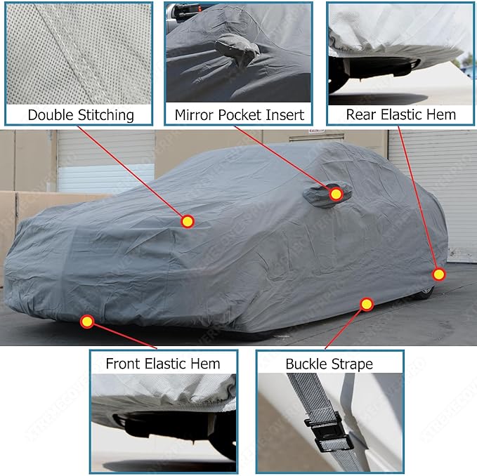 Car Cover Fits 2022 2023 2024 2025 Mercedes-Benz CLA250 CLA35 CLA45 XTREMECOVERPRO PRO Plus Series Grey