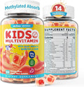 Kids Multivitamin Gummies with Iron Sugar Free Kids Daily Vitamins + Probiotics Algae Omega 3 (EPA/DHA) A C D Methyl B12 Folate B6 Zinc Biotin for Healthy Growth Immune Support 60 Count