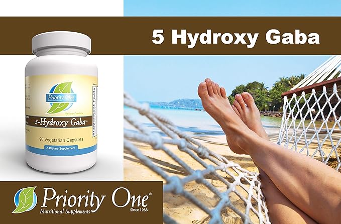 Priority One Vitamins 5 Hydroxy GABA (Gamma Aminobutyric Acid) (5HTP)* 90 Vegetarian Capsules