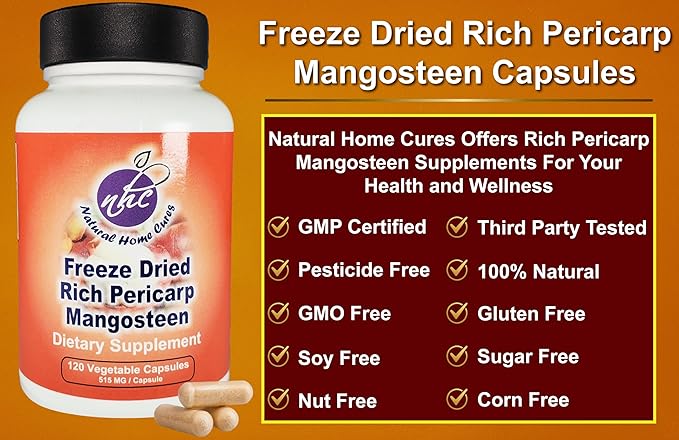 Mangosteen Pericarp Capsules Freeze Dried Whole Food High ORAC 56+ Potent Mangosteen Xanthones (120 Veggie Capsules) (2)