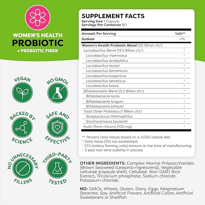 Probulin Women’s Probiotic + Colon Support Bundle – Daily Vaginal Digestive &amp Immune Health – 2-Pack 20 Billion CFU Vegan 60 Count Each