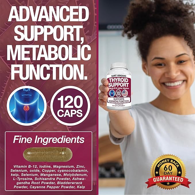 Thyroid Support Supplement with Iodine120 Capsules - with - Aloe Vera Capsules - Colon Cleanse Detox &amp Flush 90 Capsules