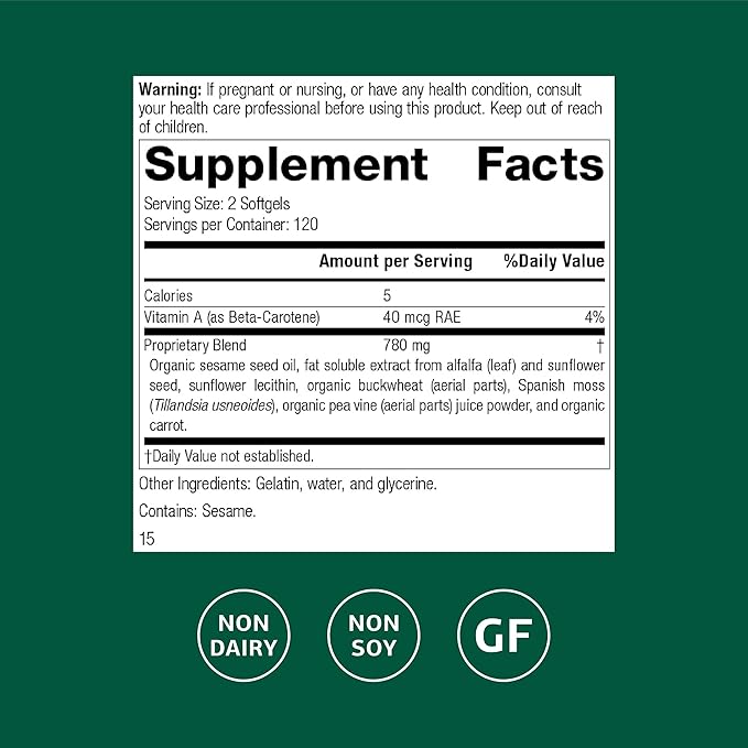 Standard Process Chlorophyll Complex - Supports Natural Detoxification Functions - Supports Skin &amp Immune Health - Gluten-Free Non-Dairy &amp Non-Soy - 240 Softgels