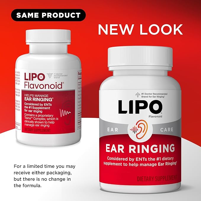 Lipo Flavonoid Ear Ringing - Doctor-Recommended for Ringing Ears – Clinically Proven Lemon Bioflavonoid Complex with Vitamins C B1 B2 B6 B12 &amp Calcium - 100 Caplets