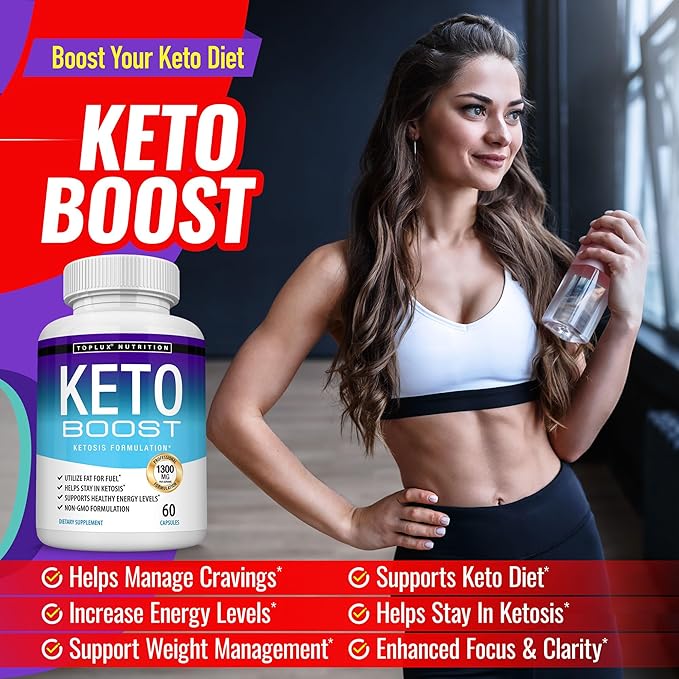 Keto Boost Diet Pills Ketosis Supplement - Natural Exogenous Keto Formula Support Energy &amp Focus Advanced Ketones for Ketogenic Diet for Men Women