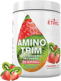 Sweat Ethic Amino Trim Pre Workout Powder with Amino Acids for Men &amp Women 7.5 G EAAS with Electrolytes for Hydration &amp Energy Stimulant Free Sugar Free Strawberry Kiwi Flavor 30 Serving