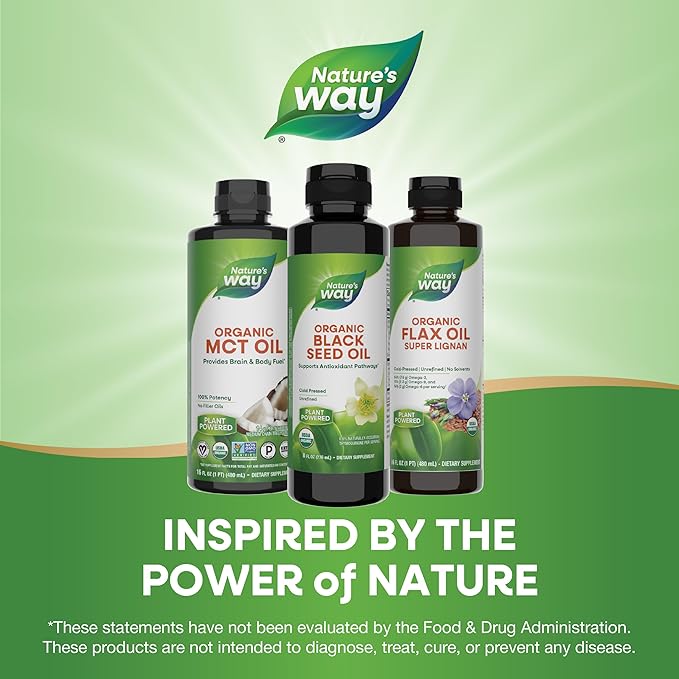 Nature's Way Organic Black Seed Oil Supports Antioxidants Pathways* Cold-Pressed Vegan Gluten Free 8 fl oz (Packaging May Vary)