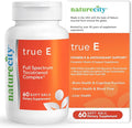 NatureCity True-E Full Spectrum Tocotrienols Vitamin E &amp Natural Alpha Tocopherol Supplement | Sustainable Vitamin E Tocotrienols from Evnol Suprabio | Non-GMO Vitamin E Complex | 60 Soft gels
