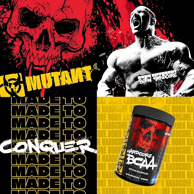 Mutant Hardcore BCAA - Pre Intra or Post Workout – BCAA Next Level branched-Chain Amino Acids Supplement – Hydration + Recovery - 30 Serving - Grape