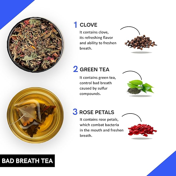 Teacurry Bad Breath Tea (30 Tea Bags) - Herbal Tea For Long-Lasting Fresh Breath | Help in Oral Health