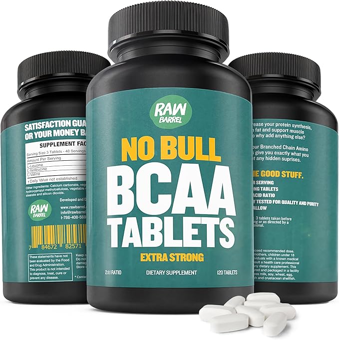 BCAA Tablets 1000 mg - Branched Chain Amino Acids Supplement for Muscle Recovery &amp Energy - Pre or Post Workout BCAAs for Men &amp Women - 120 Pills - Natural Pure GMO Free