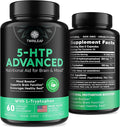 5 HTP Supplement for Mood Support - Made in USA - Natural Manganese &amp L-tryptophan Capsules - 5-HTP Booster for Men &amp Women - Proprietary Formula for Mood and Relaxation - 60 Vegan Capsules