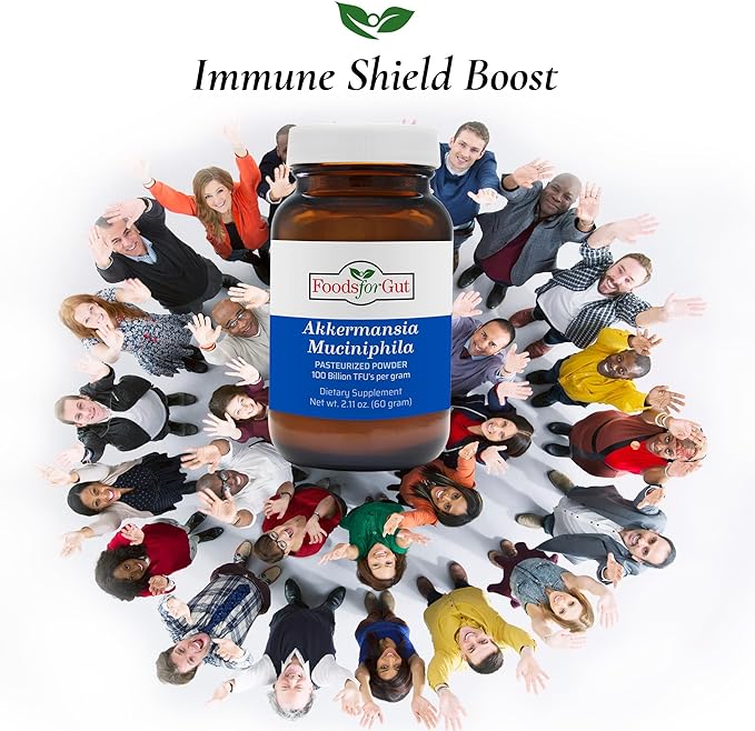 Foods For Gut Akkermansia Muciniphila Pasteurized Powder 100 Billion TFU/g | Direct from Manufacturer | No Third-Party Storage | Digestive &amp Immune Support | High Potency | 60 Grams (2.11 Oz)