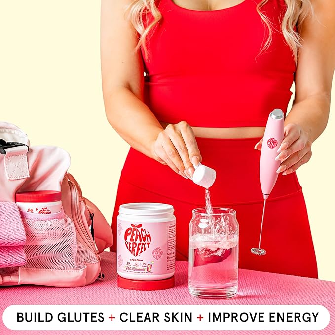 Peach Perfect Creatine Blend for Women – Micronized Creatine Monohydrate with BCAA &amp Collagen for Glute Strength Support – Strawberry Acai – 30 Servings