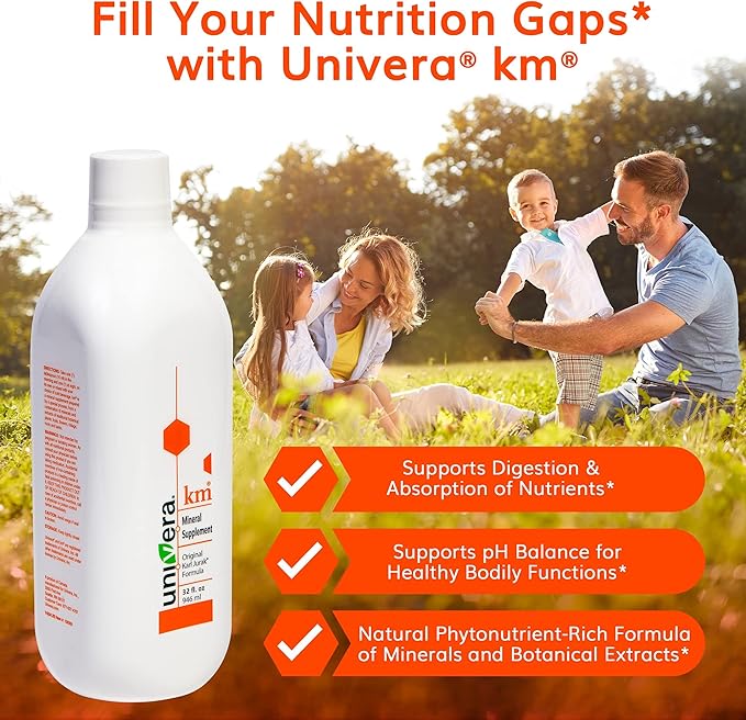 Univera KM Mineral Supplement | Original Karl Jurak Formula | Rich in Potassium &amp Vitamins | Stabilizes pH Balance | Supports Digestion + Nutrient Absorption | Natural Phytonutrients | 60 Day Supp