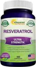 100% Natural Resveratrol - 1000mg Per Serving Max Strength (180 Capsules) Antioxidant Supplement Trans-Resveratrol Pills for Heart Health &amp Pure Polyphenols
