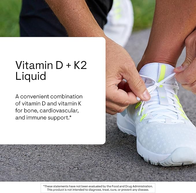 THORNE - Vitamin D + K2 Liquid with a Metered Dispenser - Vitamins D3 &amp K2 to Support Healthy Bones &amp Muscles* - 1 Fl Oz (30 ml) - 600 Servings