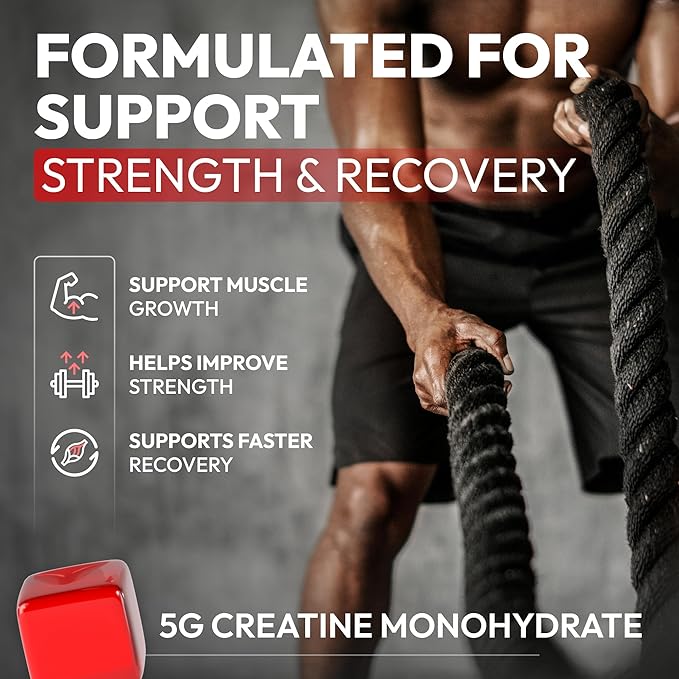 Creatine HCL for Adults 120 Gummies 6200mg - HCL Creatine Advanced Complex with L-Taurine + Vitamin B12 for Men &amp Women Muscle Strength &amp Builder Energy Boost Pre-Workout &amp Recovery Supp