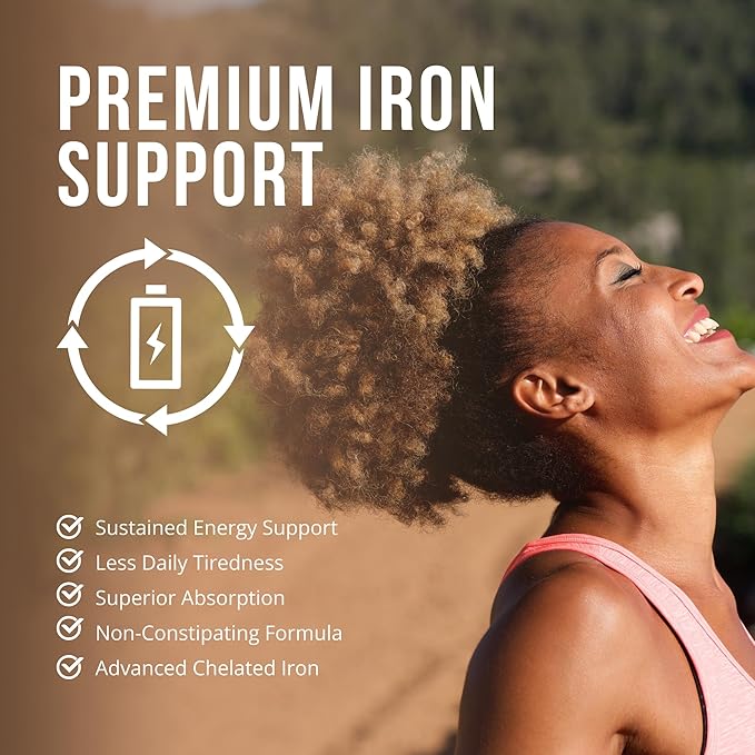 Approved Science Anemiaprin - Absorbable Iron Vitamin C - Gentle On Stomach - 180 Capsules - 3 Month Supply - Non-GMO Vegan