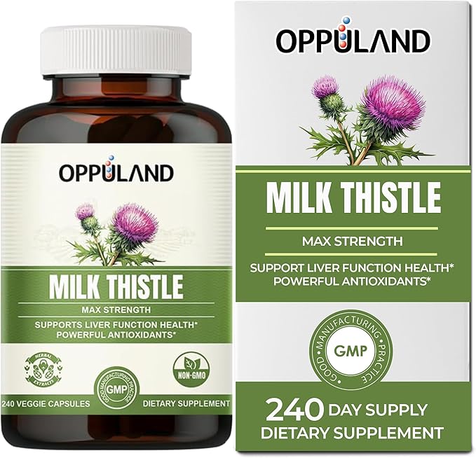 Milk Thistle Capsules - 250mg Herbal Liver Detox Supplement with Dandelion Root Turmeric Root &amp Artichoke Extract - Advanced Milk Thistle Complex for Liver Health &amp Defense - 240 Day Supply