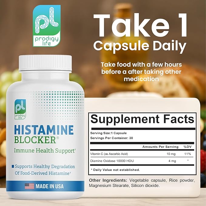 DAO Supplements Histamine Blocker – Advanced DAO Enzyme Formula and Vitamin C for Histamine Digest &amp Intolerance Support – Diamine Oxidase DAO Supplement 30 Capsules