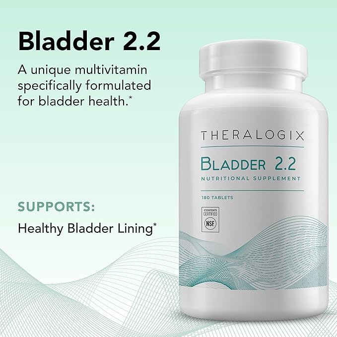 Theralogix Bladder 2.2 Multivitamin &amp Multimineral Supplement - 90-Day Supply - Bladder Support Supplement for Men &amp Women - Vitamins A C D E Zinc &amp More - NSF Certified - 180 Tablets
