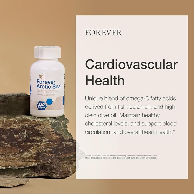 Forever Living - Arctic Sea Omega-3 Supplement - EPA and DHA Blend for Heart Brain and Eye Health - Gluten-Free - 240 Softgels (Pack of 2)