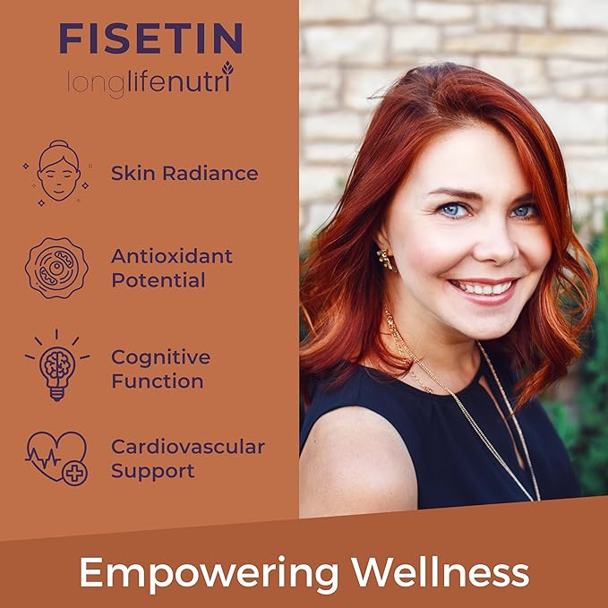 Fisetin 100mg - from Rhus Succedanea Stem Extract 120 Vegetarian Capsules Senolytic Supplement for Aging &amp Longevity 4-Month Supply Organic GMP Certified Made in USA