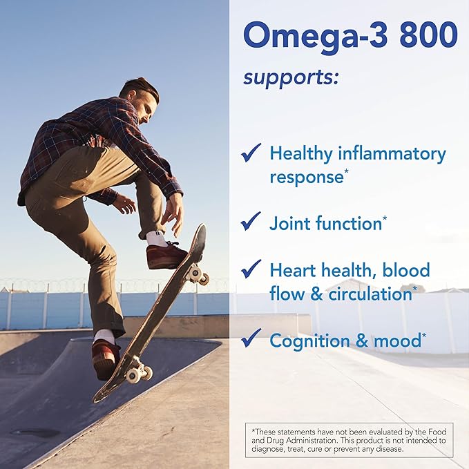 Patient One Omega-3 800 | Supplement to Support Heart Cognitive and Joint Health* | Omega-3 Fish Oil with EPA and DHA | 60 Softgels