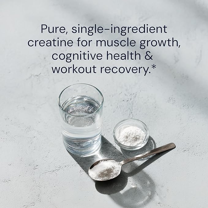 Blueprint Bryan Johnson Creatine Monohydrate Powder – Amino Acid Powder - Supplement Supports Muscle Growth Recovery Strength &amp Focus – Unflavored Creatine for Women &amp Men – 5g Dose – 100 Se
