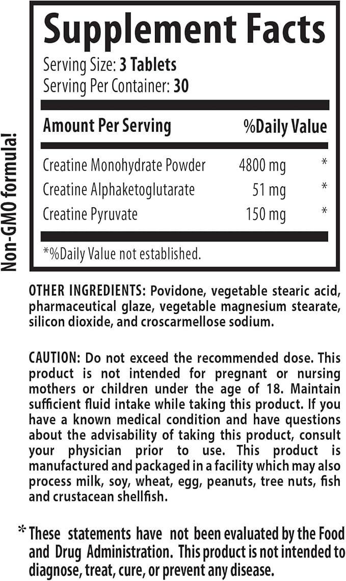 creatine for women and men - Creatine Tri Phase - Assist in Energy Production - Creatine monohydrate Pills Creatine Monohydrate Powder Creatine Alphaketoglutarate Creatine Pyruvate - 1B 90 Tablets