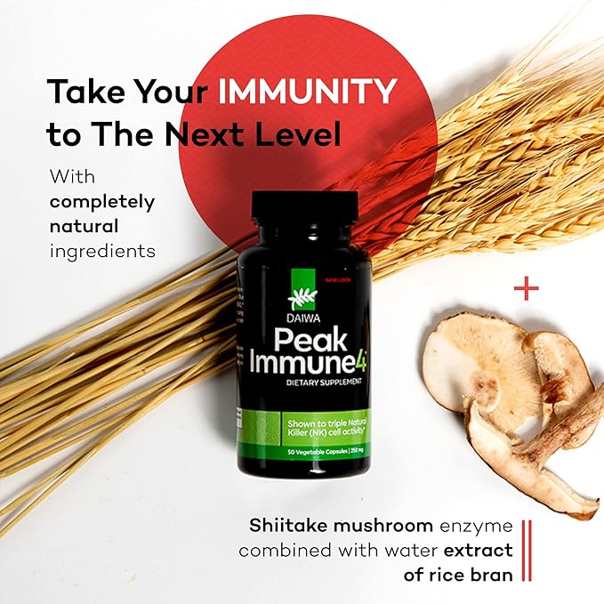 Daiwa Peak Immune 4 - Natural Immune System Booster + Daiwa Krill Oil – Omega 3 Krill Oil Capsules