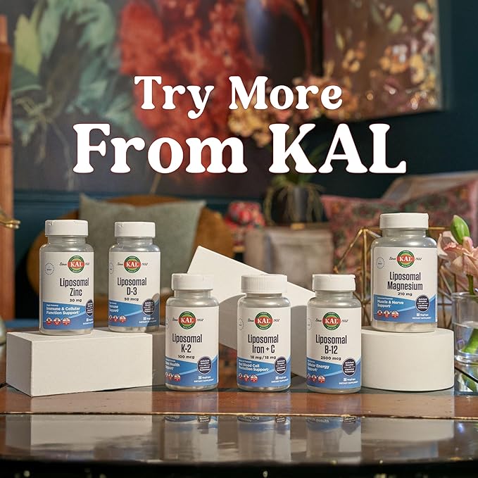 KAL Liposomal Magnesium Oxide 210 mg High Absorption Liposomal Technology Essentials Muscle Support Advanced Formula Vegan Capsules Gluten Free No Soy 60 Servings