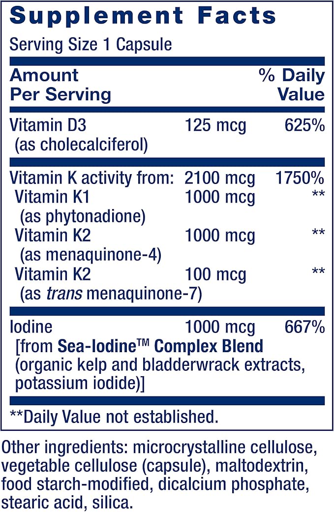 Life Extension Curcumin Elite Turmeric Extract Promotes a Healthy inflammatory Response &amp Vitamins D and K with Sea-Iodine Vitamin D3 Vitamin K1 and K2