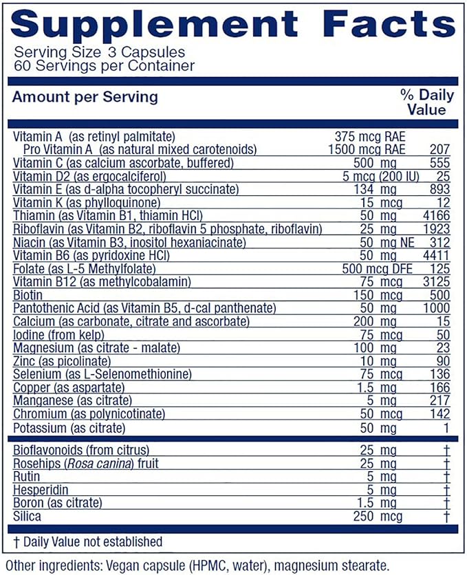 Vitanica Women's Symmetry High Potency Daily Multivitamin Vegan/Vegetarian 180 Capsules