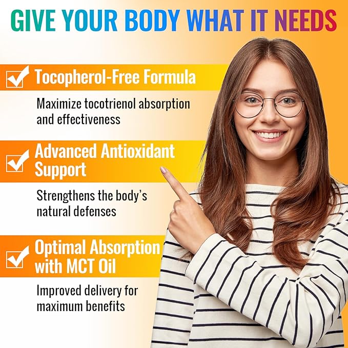 Full Spectrum of Tocotrienols Supplement 1200mg- Tocotrienol Vitamin E LiquidTocopherol-Free - Superior Antioxidant Blend - Higher Absorption - 2 fl oz30 Servings