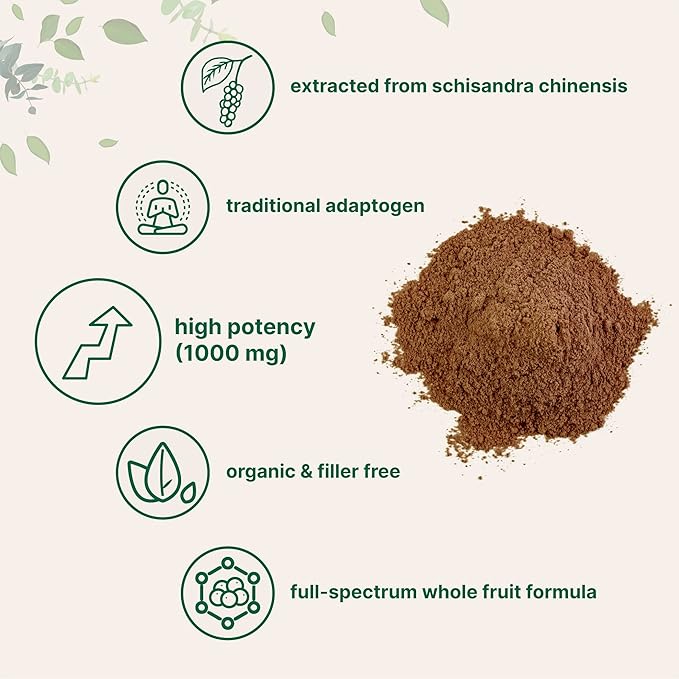 Organic Schisandra Extract Powder 8 Ounce Traditional Adaptogen and Filler Free Pure Schisandra Supplement Supports Liver Detox and Cognitive Health No GMOs