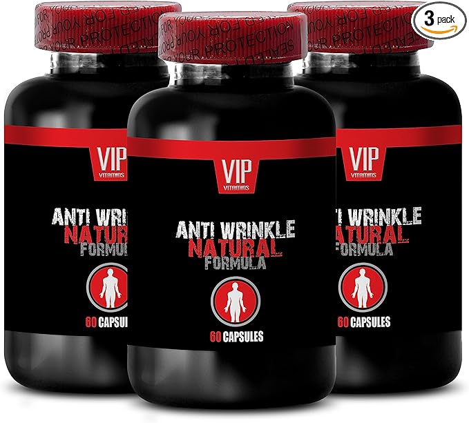 Anti-Wrinkle Complex - Green Tea Leaf Aloe Vera Care Trans-Resveratrol Vitamin A Hyaluronic Acid &amp Niacin Skin Support Turmeric Root Skin Smooth Formula L-Glutathione Grape Seed 3Bot