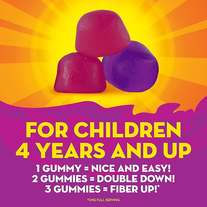 Metamucil Kids Fiber Gummies No Sugar Added 5g Prebiotic Plant-Based Fiber Supplement Blend Mixed Berry Flavored 120ct Gummies (Pack of 2)