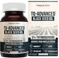 Black Seed Oil Softgels | 5% Thymoquinone - TQ-Advanced® | High Potency - 500 mg per Capsule - 15:1 Concentrate from Nigella Sativa Extract Raw Form Vegan Formula Glass Bottle (60 Softgels)