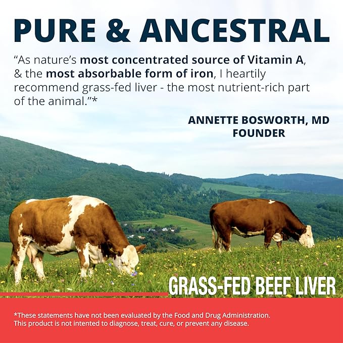 Dr. Boz - Beef Liver Capsules 30 Servings - 4500mg Cow Liver - Energy Immunity &amp Health - Vitamin A B12 Zinc &amp Iron Supplement - Grass Fed &amp Pasture Raised Cows - Made in the USA - S